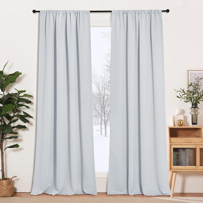 RYB HOME Extra Long Curtains 108 inches Length, W52 x L108 inches, 2 Pieces by RYBHOME