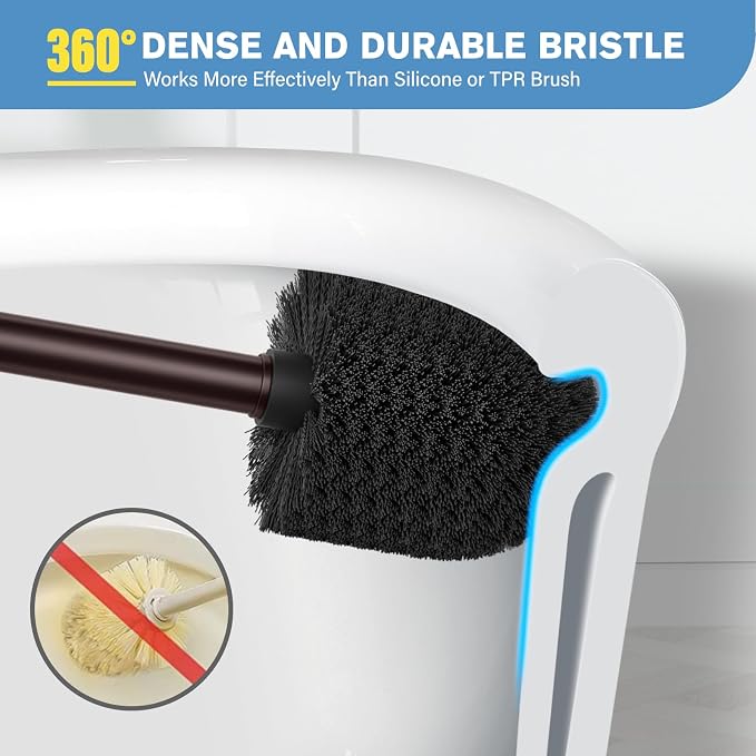 UPTRONIC Toilet Brush, Aluminum Alloy Toilet Brush and Holder Set - Image 3