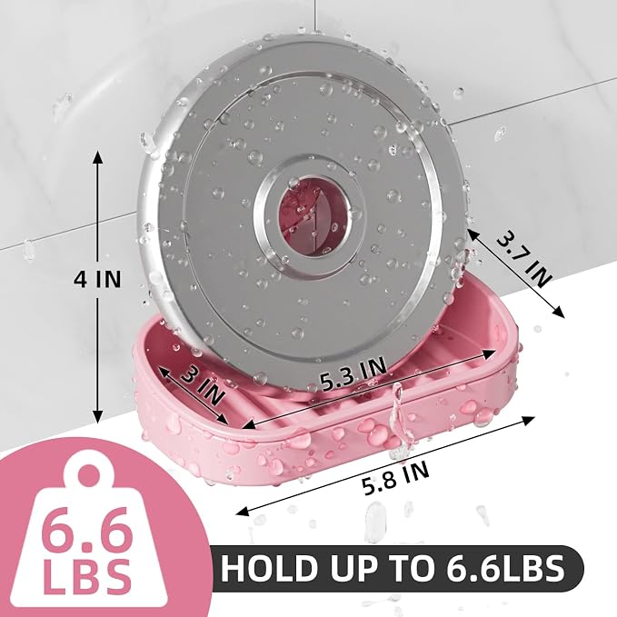 LEVERLOC Soap Dish Holder for Shower Suction Cup Wall Mounted Self Draining - Image 3