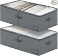10-Inch Under Bed Storage Containers | Sturdy Sidewalls | Clear Cover & Label by PLUMGEAN
