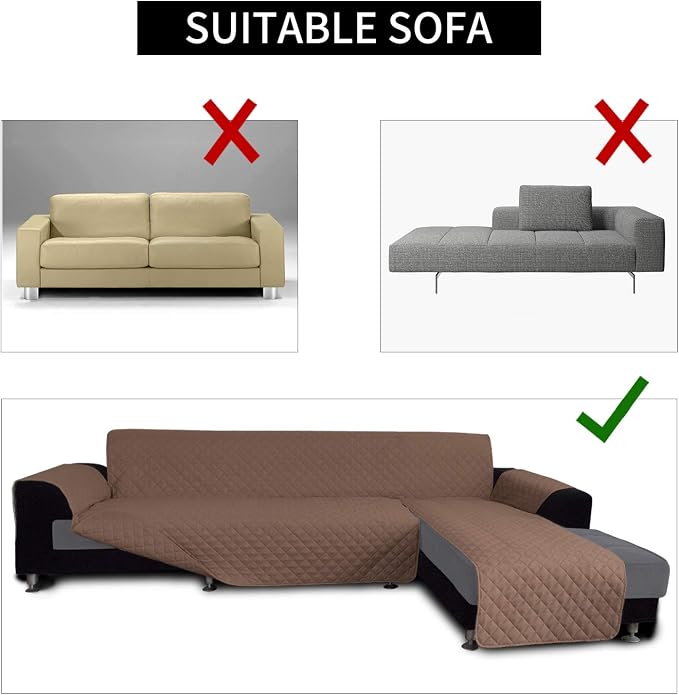 Easy-Going Sofa Slipcover L Shape Sofa Cover Sectional Couch Cover Chaise Slip - Image 4
