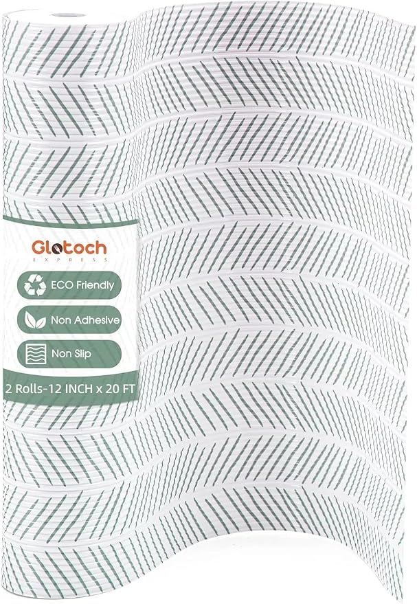 Glotoch Premium Shelf Liners for Kitchen Cabinets, 2 Rolls x 12in x 20FT by GlotochExpress