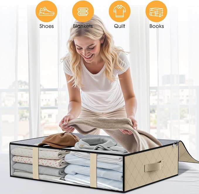 StorageRight Under Bed Storage Bins, Breathable Organizer - Image 5