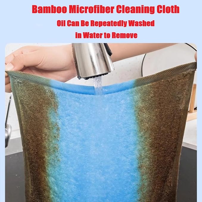 Bamboo Microfiber Cleaning Cloth-8Pcs Kitchen Wash Cloths, Wood Fiber Window - Image 9