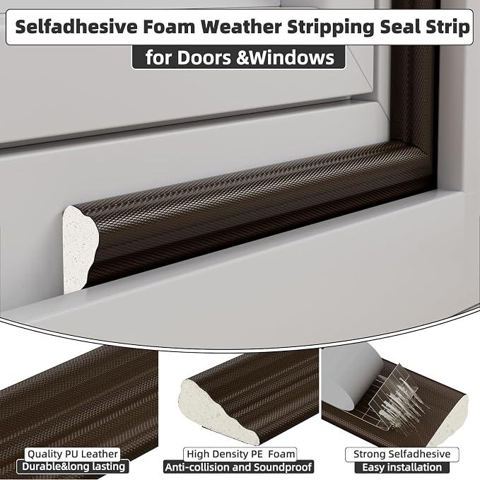 3 Pack*16.4 Ft Weather Stripping Seal Strip - Image 2
