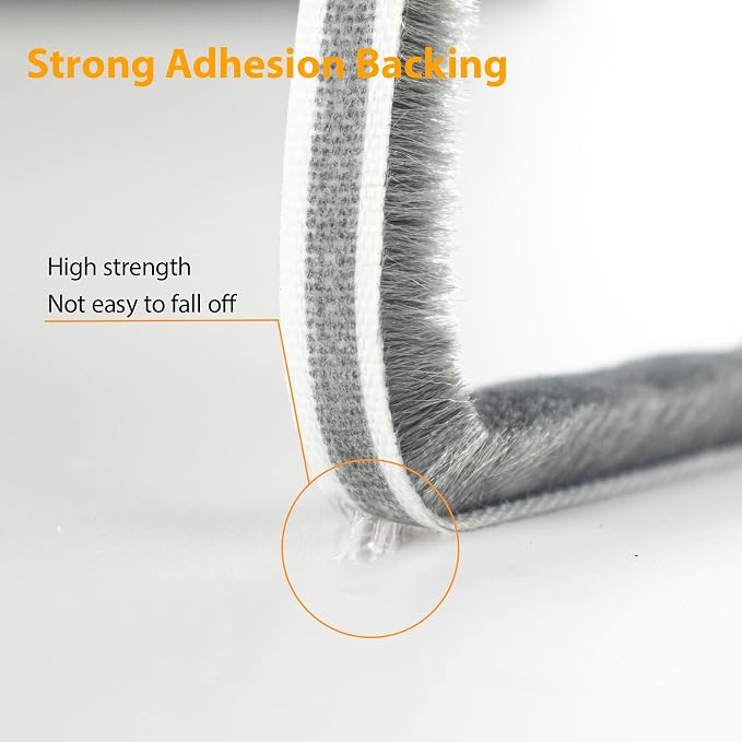 24.6FT Brush Weather Stripping, Neat Pile Self Adhesive Seal Strip - Image 4