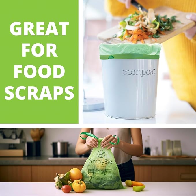 3 Gallon Compostable Trash Bags Drawstring, Heavy Duty Extra Thick 1 Mil - Image 3