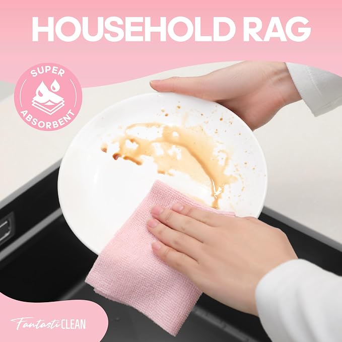Fantasticlean Microfiber Cleaning Cloth Roll -60 Pack, Tear Away Paperless - Image 3