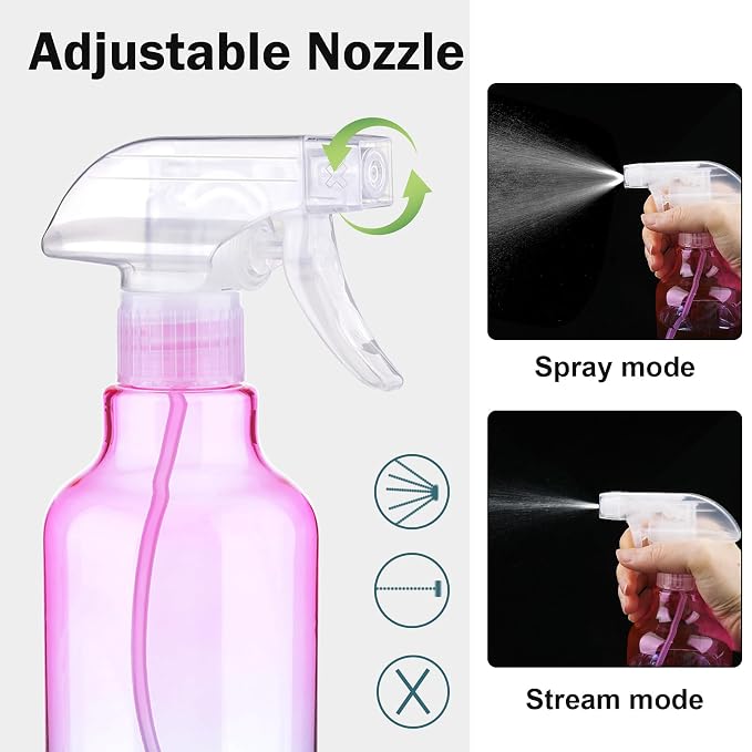 Plastic Spray Bottle 16.9oz Empty Spray Bottles Refillable Container Trigger - Image 3