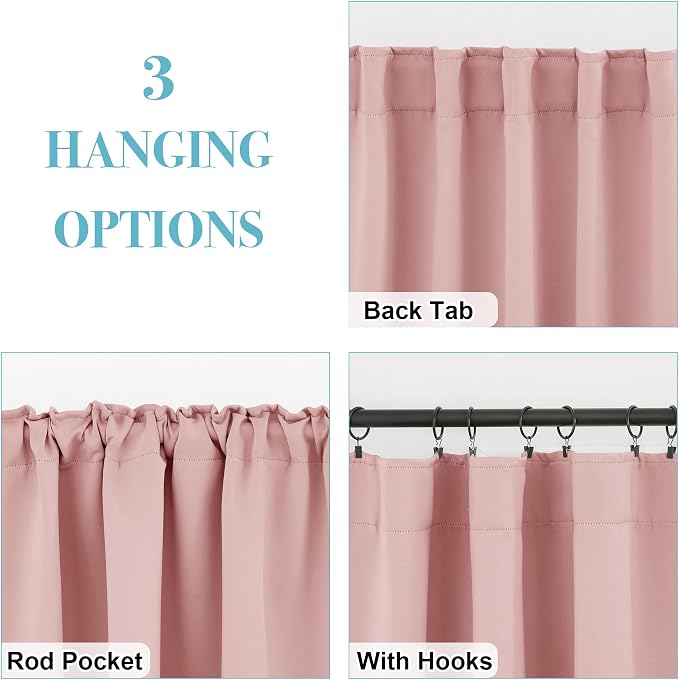 RYB HOME Short Blackout Curtains 36 inches Length - Image 4