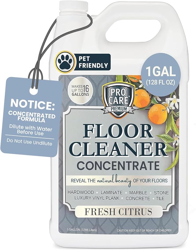 ProCare Citrus Floor Cleaner Concentrate | Vinyl, Stone & Laminate Floor Cleaner by PROCARE
