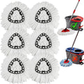6 Pack Spin Mop Replacement Heads, Microfiber Spin Mop Refills by APOCHON