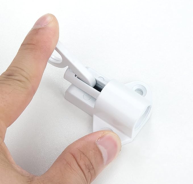 6 Packs Self-Closing Latches，White Spring Door Lock，Resilient Bolt Latch - Image 5