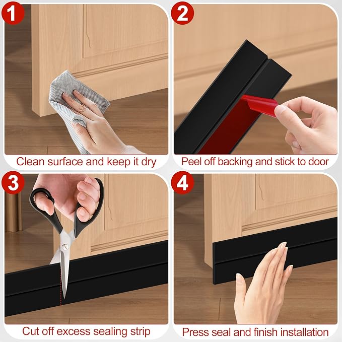MYFAMIREA Door Weather Stripping 2IN x 10FT Door Draft Stopper Seal Tape - Image 5