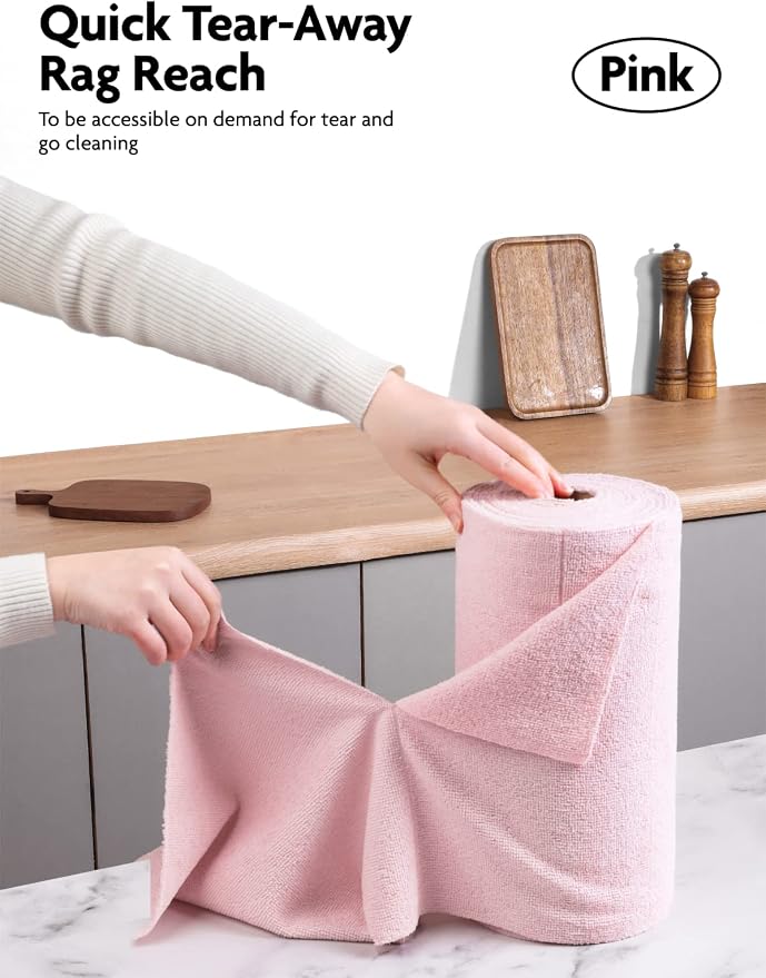 Fantasticlean Microfiber Cleaning Cloth Roll -60 Pack, Tear Away Microfiber - Image 2