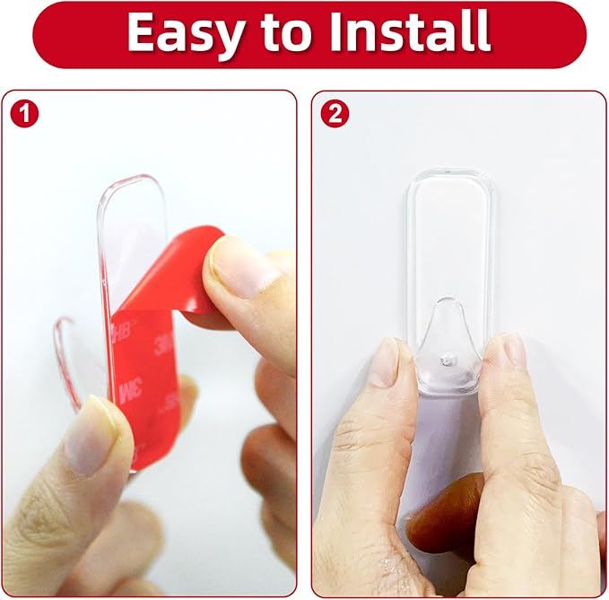 Wall Hooks for Hanging Heavy Duty, Medium 22 Self Adhesive Wall - Image 3