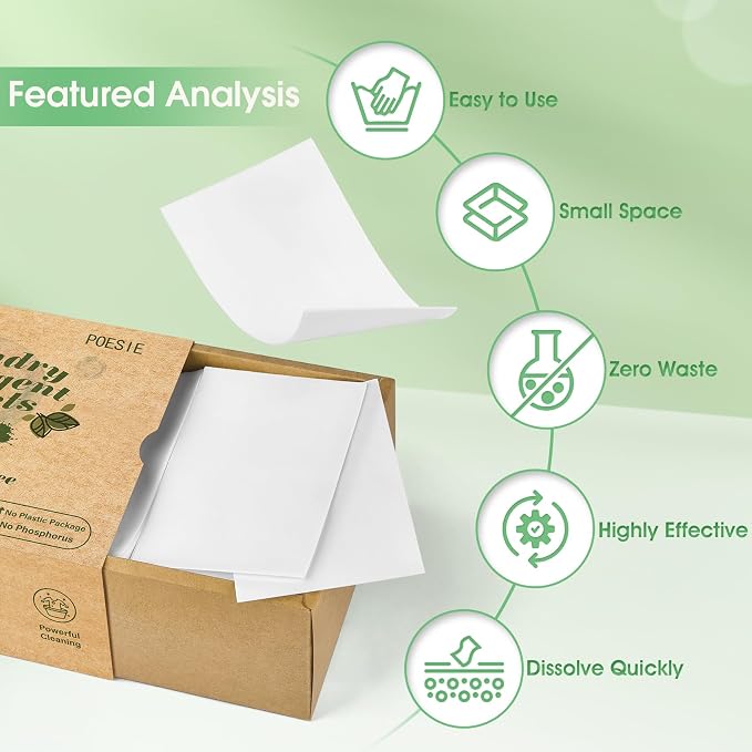 Poesie Laundry Detergent Sheets 3 Pack 480 Count 240 Loads Laundry Detergent - Image 3