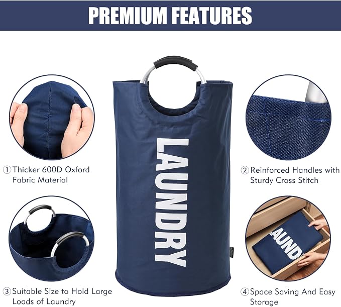 DOKEHOM 125L X-Large Collapsible Washing Laundry Basket Bag - Image 6