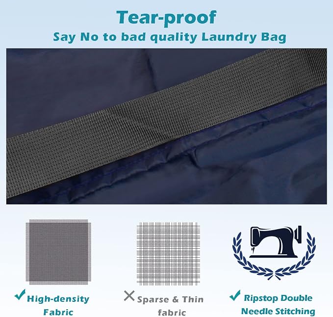 Heavy Duty Laundry Bag 2 Pack XL Nylon Laundry Bags - Image 3