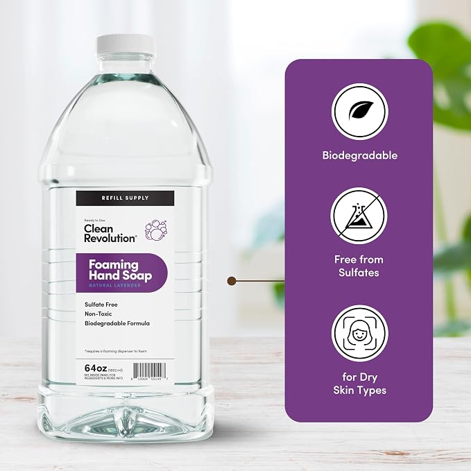 Clean Revolution Foaming Hand Soap Refill Supply Container, Ready to Use Formula - Image 4