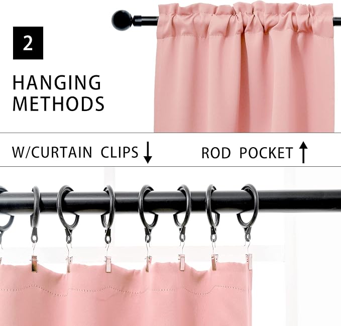 Pickluc Cafe Kitchen Curtains 36 Inches Long 2 Panels, Short Black Out Curtain - Image 3