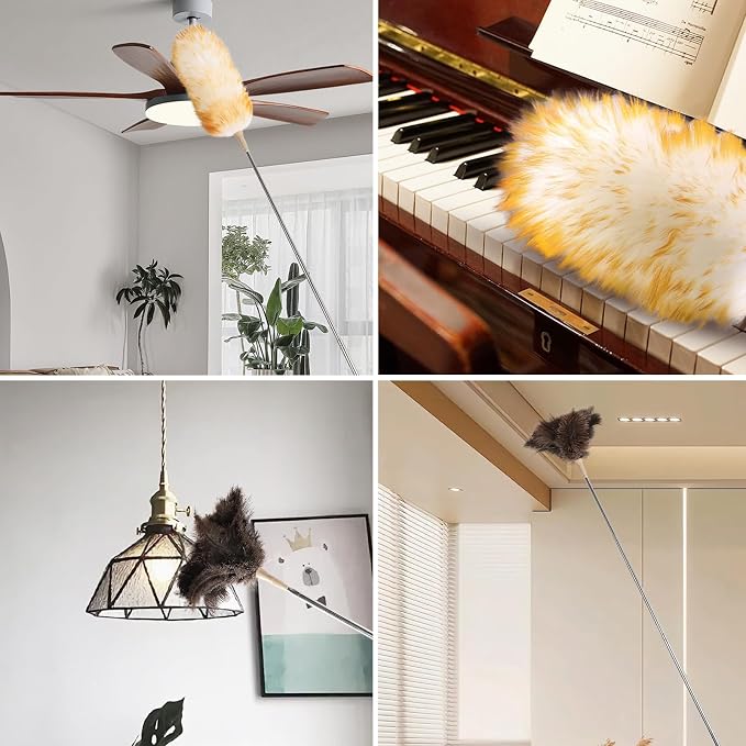 Extendable Cleaning Duster, Extra-Long Telescoping Feather Dusters - Image 7
