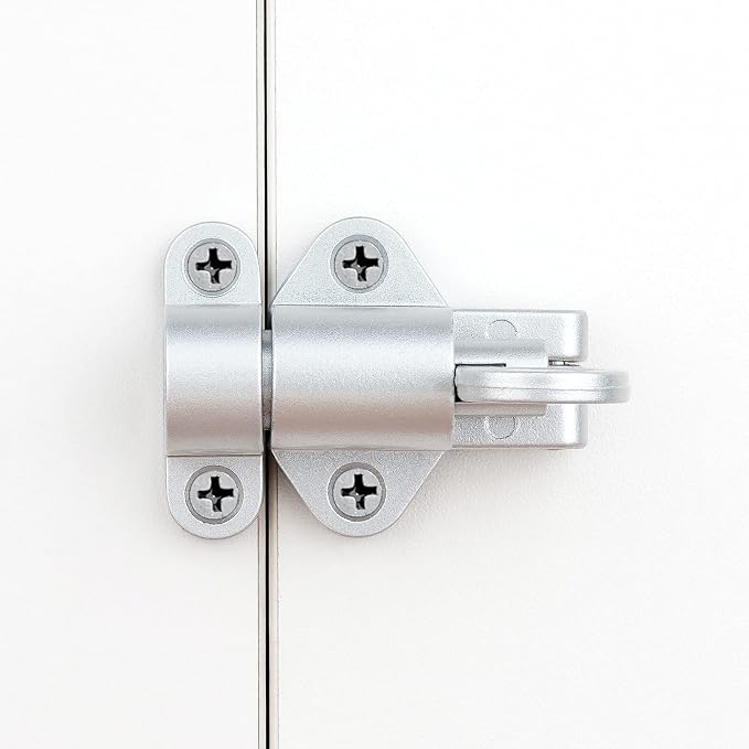 5 Packs Self-Closing Latches，Silver Gray Spring Door Lock，Resilient Bolt Latch - Image 5