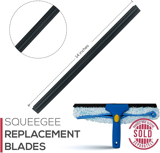 Kleen Handler 14” Window Washing Squeegee Blades, Replacement Blades - Image 7