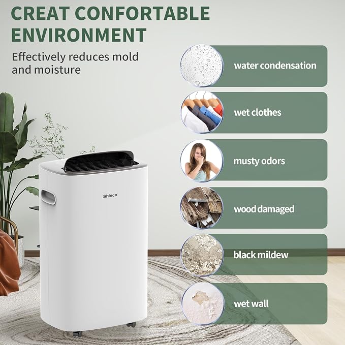 Shinco 86 Pints Dehumidifier for Home and Basements, 5000 Sq.Ft Dehumidifiers - Image 7