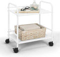 SunnyPoint 2-Tier Metal Rolling Utility Cart – Mobile Storage Shelf by SunnyPoint