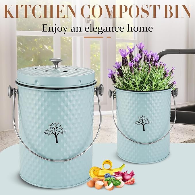 AOSION Countertop Compost Bin Kitchen, Odor Resistant Indoor Compost Bin - Image 4