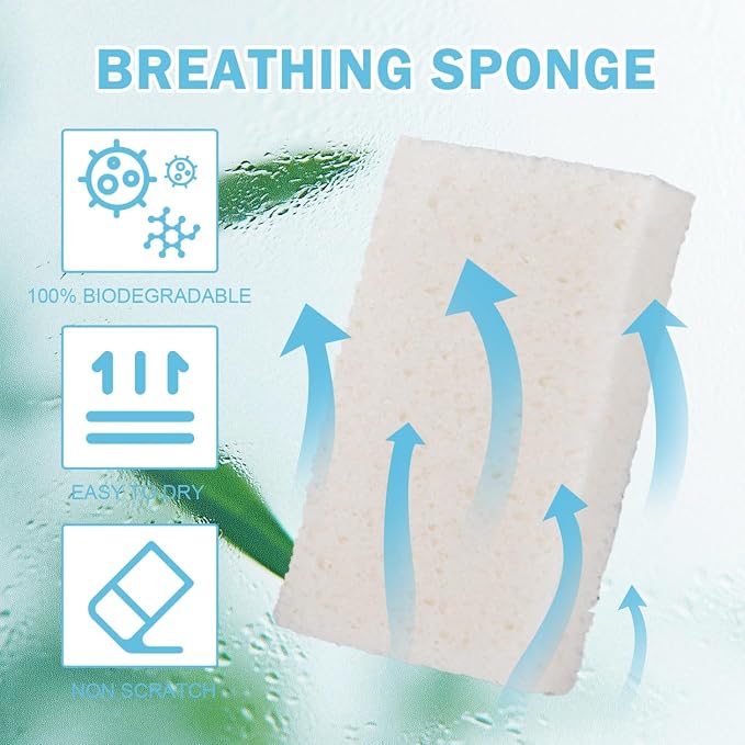 YoleShy 24 Pack White Sponges Kitchen Natural Compressed Cellulose Sponges - Image 5