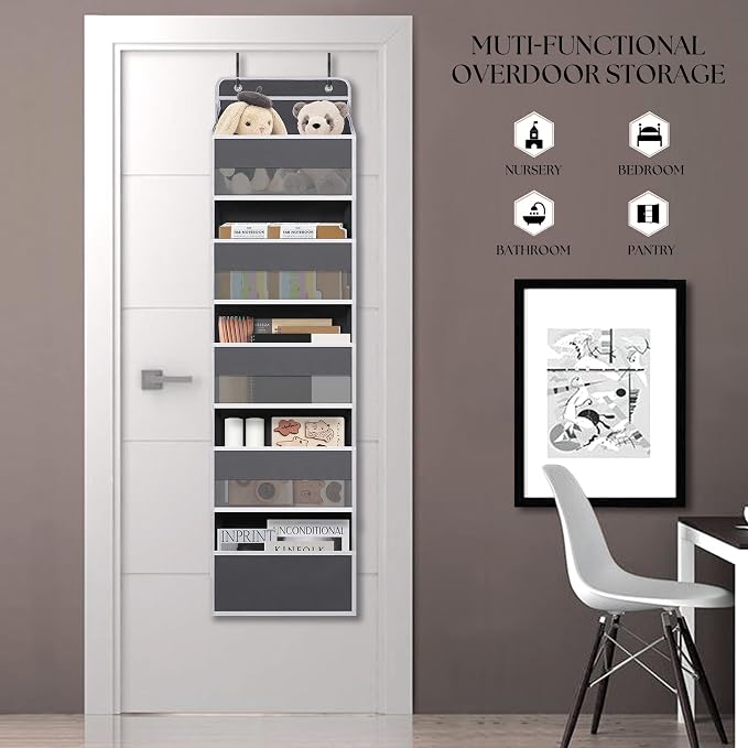 Over Door Organizer with 5 Large Pockets, Heavy Duty Hanging Organizer Storage - Image 3