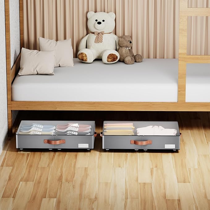 Under bed Storage With Wheels, Low profile 5.5 inches Height Storage Bins - Image 6