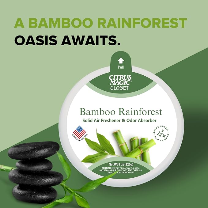 Citrus Magic For Closets Odor Absorbing Solid Air Freshener, Bamboo Rainforest - Image 4