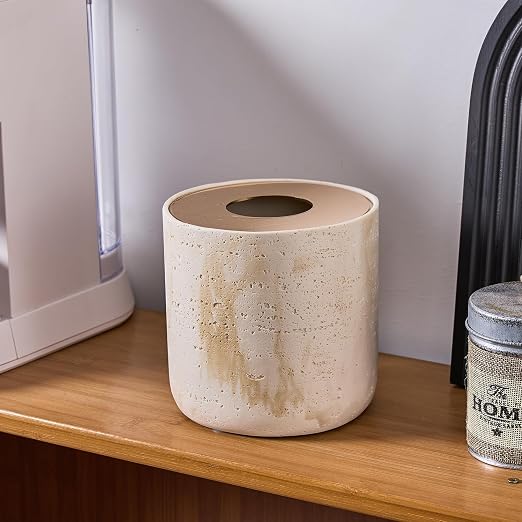 Natural Travertine Textures Mini Trash Can - Image 4