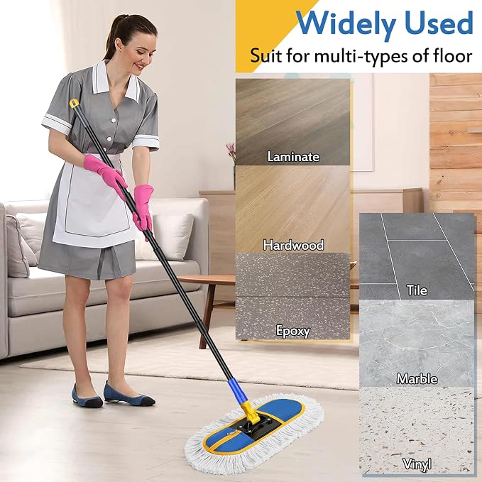 16 Inch Commercial Dust Mop Replacement Heads, 2 Pack Heavy Duty Industrial - Image 4