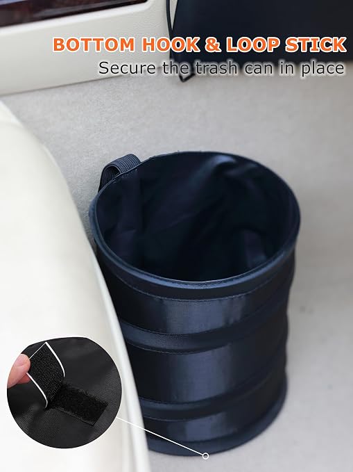 Ginsco New Leakproof Car Trash Can, 1 Gallon Mini Trash Can Pop-up Collapsible - Image 5