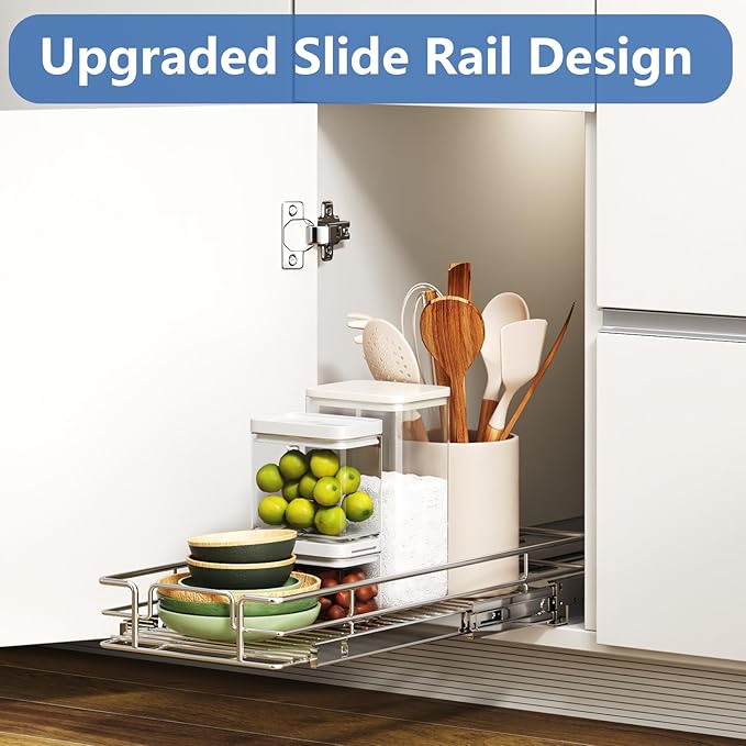 ROOMTEC Pull Out Cabinet Organizer, Cabinet Pull Out Shelves 7½" W x 21½" D - Image 5
