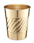 Monarch Abode Brushed Gold Handcrafted Wave Embossed Metal Wastebasket by MonarchAbode