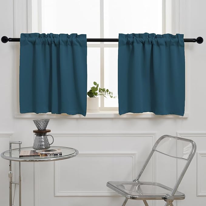 Pickluc Cafe Curtain 36 Inches Length, Rod Pocket Kitchen Curtain, Short by PICKLUC