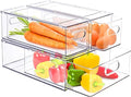 bealy 3 Pack Fridge Organizer and Storage, Fridge Drawers Clear Stackable by bealy