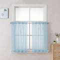 Chyhomenyc Sky Blue Sheer Curtains 30 inch Length 2 Panels, Light Filtering by Chyhomenyc