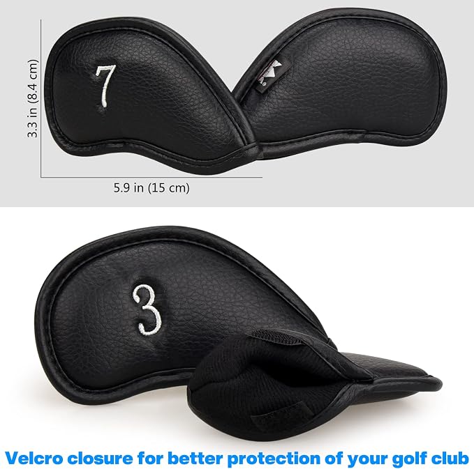 CRAFTSMAN GOLF 12pcs or 1pc Thick Synthetic Leather Golf Iron Head Covers Set - Image 6