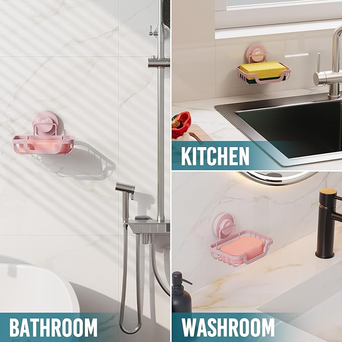 TAILI Soap Holder Bar Dish Suction Cup, Bar Shampoo Rack - Image 4