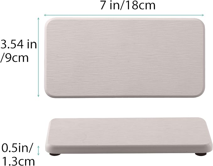 2 Pcs Water Absorbing Stone Trays, Kitchen/Bathroom Sink Soap Dish, Diatomite - Image 3