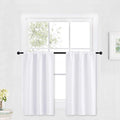 RYB HOME White Kitchen Curtains 30 inch Tier Curtain Treatment by RYBHOME
