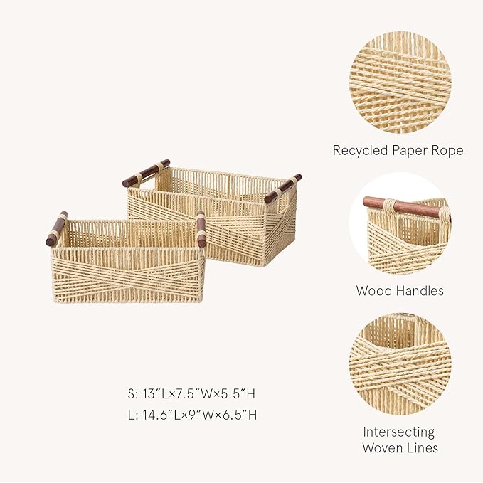 LA JOLIE MUSE Wicker Storage Baskets - Image 5