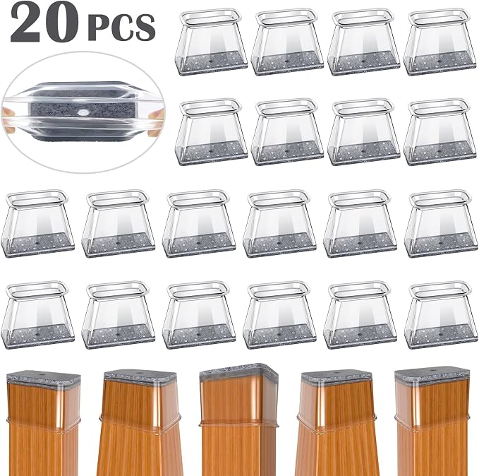BUMACO Chair Leg Floor Protectors Rectangle Chair Leg Protectors - Image 5
