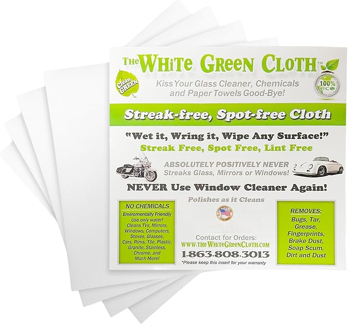 4-Pack Reusable Cleaning Cloths by TheWhiteGreenCloth